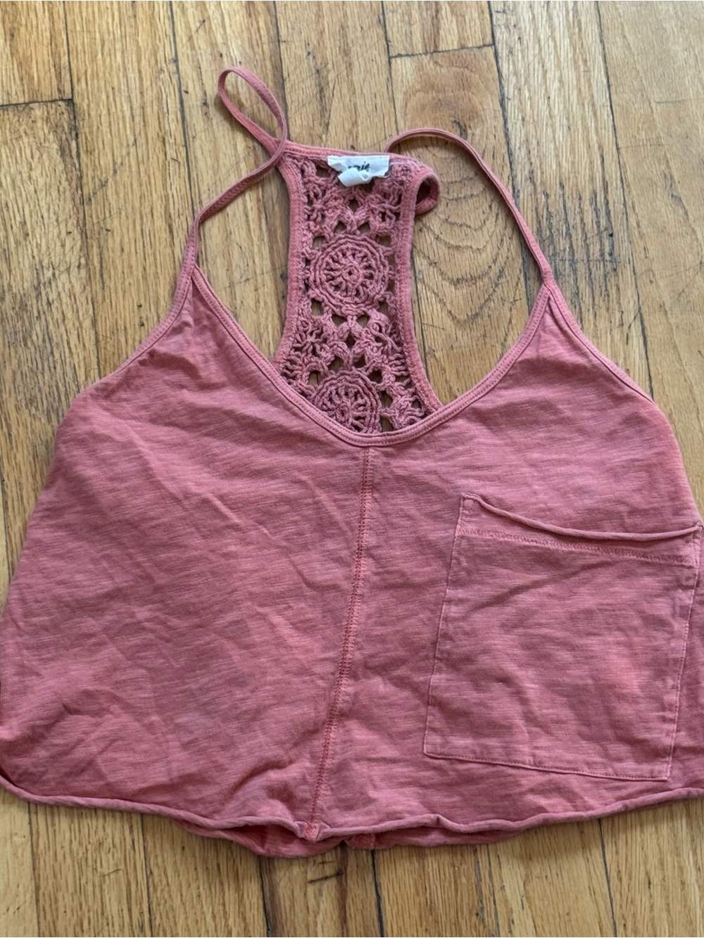 aerie Rose Mauve Crochet-Back Tank Top